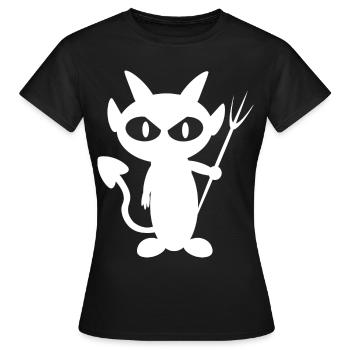 T-shirt Diable Blanc - T-shirt Femme - noir - Devant - AI Model Female 172 dark (172cm)