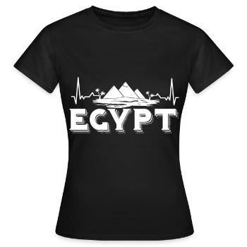 Egypte Pyramides Heartbeat Pharaon Sphinx - T-shirt Femme - noir - Devant - AI Model Female 172 dark (172cm)