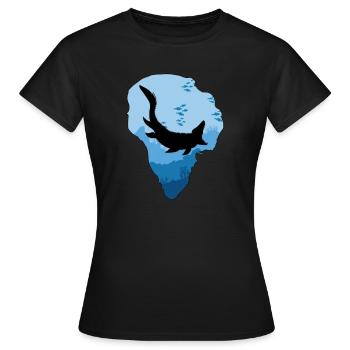 Mosasaurus I Marine Repiel Cretaceous Fossils - Women's T-Shirt - black - Front - AI Model Female 172 dark (172cm)