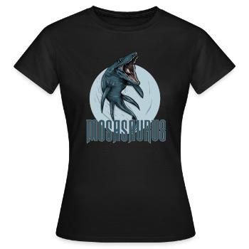 Mosasaurus I Marine Repiel Cretaceous Fossils - Women's T-Shirt - black - Front - AI Model Female 172 dark (172cm)