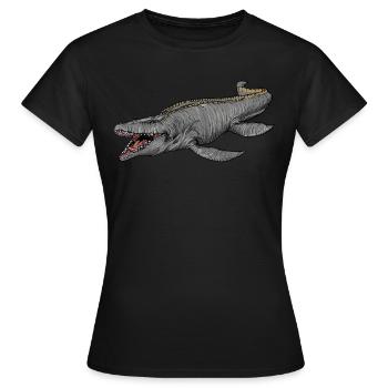 Mosasaurus I Marine Repiel Cretaceous Fossils - Women's T-Shirt - black - Front - AI Model Female 172 dark (172cm)