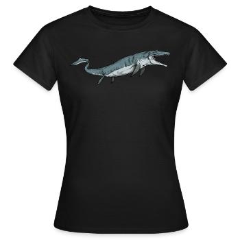 Mosasaurus I Marine Repiel Cretaceous Fossils - Women's T-Shirt - black - Front - AI Model Female 172 dark (172cm)