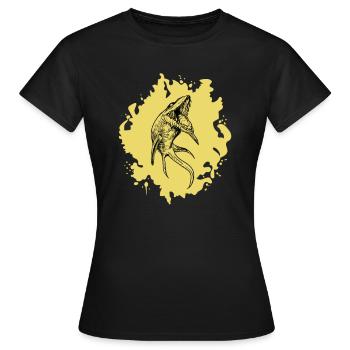 Mosasaurus I Marine Repiel Cretaceous Fossils - Women's T-Shirt - black - Front - AI Model Female 172 dark (172cm)