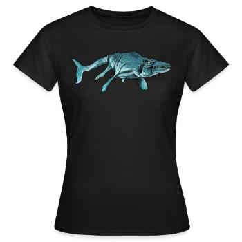 Mosasaurus I Marine Repiel Cretaceous Fossils - Women's T-Shirt - black - Front - AI Model Female 172 dark (172cm)