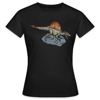 Spinosaurus I Thorn Lizard Cretaceous Fossil - Women's T-Shirt - black - Front - AI Model Female 172 dark (172cm)