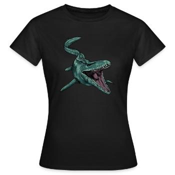 Mosasaurus I Marine Repiel Cretaceous Fossils - Women's T-Shirt - black - Front - AI Model Female 172 dark (172cm)