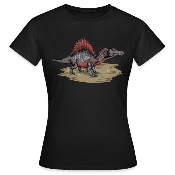 Spinosaurus I Thorn Lizard Cretaceous Fossil - Women's T-Shirt - black - Front - AI Model Female 172 dark (172cm)