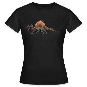 Spinosaurus I Thorn Lizard Cretaceous Fossil - Women's T-Shirt - black - Front - AI Model Female 172 dark (172cm)