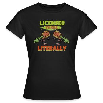 Kammerjäger I Ungeziefer Motiv für - Frauen T-Shirt - Schwarz - Vorne - AI Model Female 172 dark (172cm)