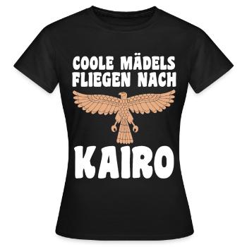 Coole Mädels fliegen nach Kairo - Frauen T-Shirt - Schwarz - Vorne - AI Model Female 172 dark (172cm)