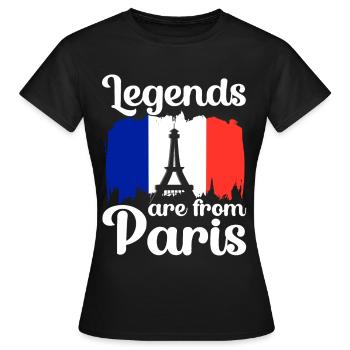 Frankreich - Frauen T-Shirt - Schwarz - Vorne - AI Model Female 172 dark (172cm)
