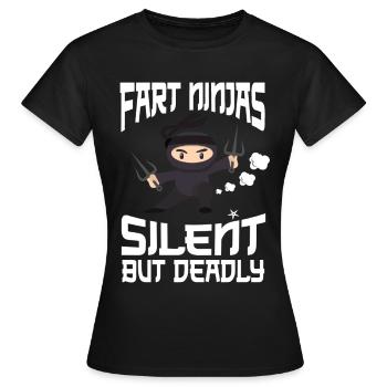 Ninja Tshirt Kids Men Ninjutsu - Women's T-Shirt - black - Front - AI Model Female 172 dark (172cm)