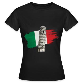 Italie Tour penchée de Pise - T-shirt Femme - noir - Devant - AI Model Female 172 dark (172cm)