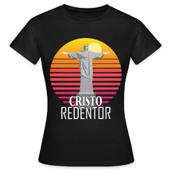 Cristo Redentor Statue du Christ Rédempteur Église de Rio - T-shirt Femme - noir - Devant - AI Model Female 172 dark (172cm)