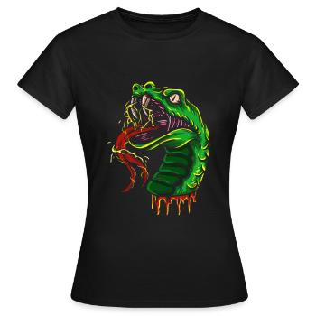 Serpent Cadeau Animal Reptile Cobra Python Boa - T-shirt Femme - noir - Devant - AI Model Female 172 dark (172cm)