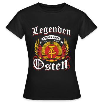 Ossi Geschenk Ostdeutschland NVA Germania Osten - Frauen T-Shirt - Schwarz - Vorne - AI Model Female 172 dark (172cm)