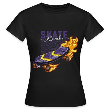 Skater Skateboard Cadeau Halfpipe Sk8 Ollie - T-shirt Femme - noir - Devant - AI Model Female 172 dark (172cm)