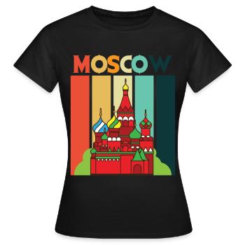 Cathédrale rétro de Moscou Russie - T-shirt Femme - noir - Devant - AI Model Female 172 dark (172cm)