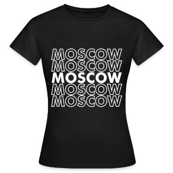Moscow Russia Tourist Souvenir - Women's T-Shirt - black - Front - AI Model Female 172 dark (172cm)