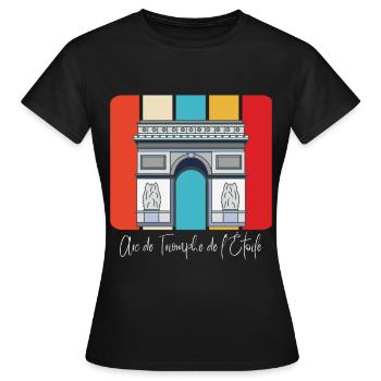 Paris Arc de Triumphe Frankreich Triumphbogen - Frauen T-Shirt - Schwarz - Vorne - AI Model Female 172 dark (172cm)