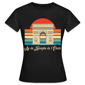 Triumphbogen Paris Arc de Triumphe Frankreich - Frauen T-Shirt - Schwarz - Vorne - AI Model Female 172 dark (172cm)