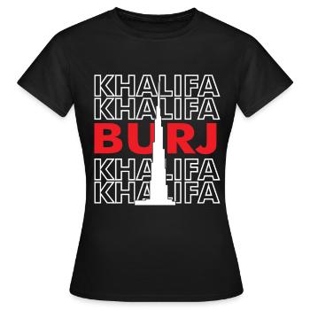 Burj Khalifa EAU Moyen-Orient Dubaï Désert - T-shirt Femme - noir - Devant - AI Model Female 172 dark (172cm)