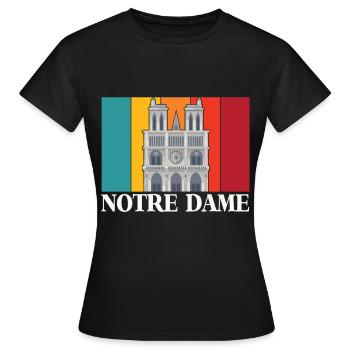 Cathédrale Notre-Dame Paris France - T-shirt Femme - noir - Devant - AI Model Female 172 dark (172cm)