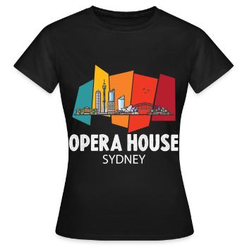 Opernhaus Skyline Sydney Australien Sinfonie - Frauen T-Shirt - Schwarz - Vorne - AI Model Female 172 dark (172cm)