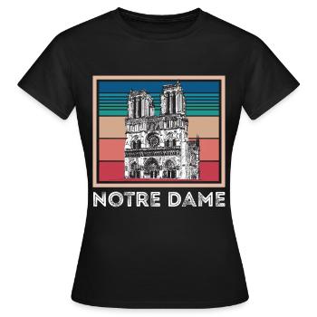 Cathédrale Notre-Dame de Paris centre-ville - T-shirt Femme - noir - Devant - AI Model Female 172 dark (172cm)