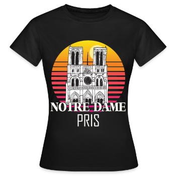Cathédrale Notre-Dame de France à Paris - T-shirt Femme - noir - Devant - AI Model Female 172 dark (172cm)