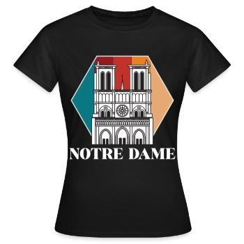 Paris Cathédrale Notre-Dame France - T-shirt Femme - noir - Devant - AI Model Female 172 dark (172cm)