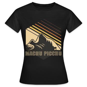 Machu Picchu Andes Pérou Vallée Inca - T-shirt Femme - noir - Devant - AI Model Female 172 dark (172cm)