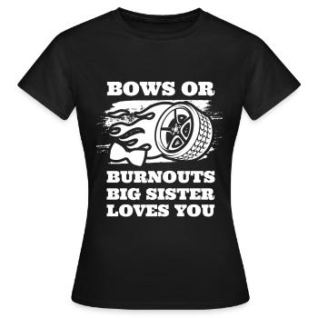 Burnouts Or Bows Gender Reveal Party - T-shirt Femme - noir - Devant - AI Model Female 172 dark (172cm)