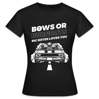 Burnouts Or Bows Gender Reveal Party - T-shirt Femme - noir - Devant - AI Model Female 172 dark (172cm)