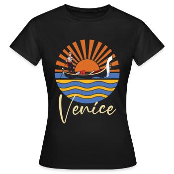 Venice Gondola Northern Italy Lagoon Grand Canal - Women's T-Shirt - black - Front - AI Model Female 172 dark (172cm)