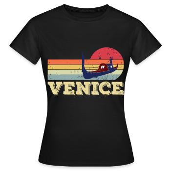 Venise Grand Canal Gondole Italie Romance - T-shirt Femme - noir - Devant - AI Model Female 172 dark (172cm)