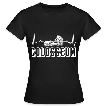 Colosseum Heartbeat Ancient Rome Gladiator - Women's T-Shirt - black - Front - AI Model Female 172 dark (172cm)