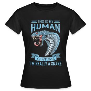 Schlangen Kostüm Kobra Schlange Boa - Frauen T-Shirt - Schwarz - Vorne - AI Model Female 172 dark (172cm)