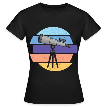 Télescope Astronome Galaxie Voie Lactée - T-shirt Femme - noir - Devant - AI Model Female 172 dark (172cm)