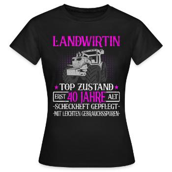 Landwirtin 40 Jahre - Landwirtschaft - Bauernhof - Frauen T-Shirt - Schwarz - Vorne - AI Model Female 172 dark (172cm)