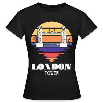 London Tower Bridge UK England Themse - Frauen T-Shirt - Schwarz - Vorne - AI Model Female 172 dark (172cm)