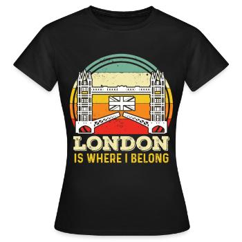 London UK Tower Bridge England Themse - Frauen T-Shirt - Schwarz - Vorne - AI Model Female 172 dark (172cm)