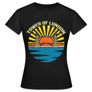 England Themse Tower Bridge Westminster - Frauen T-Shirt - Schwarz - Vorne - AI Model Female 172 dark (172cm)