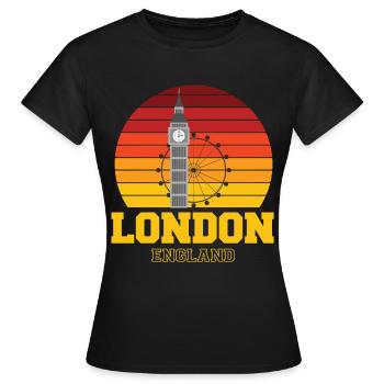 London England Big Ben London Eye - Women's T-Shirt - black - Front - AI Model Female 172 dark (172cm)