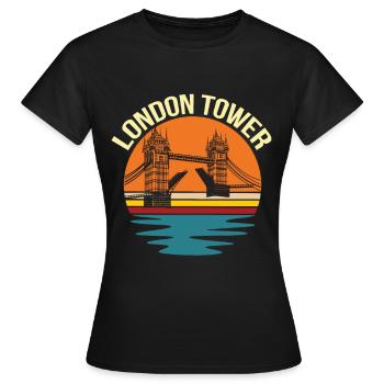 Londres Tower Thames Royaume-Uni Angleterre - T-shirt Femme - noir - Devant - AI Model Female 172 dark (172cm)