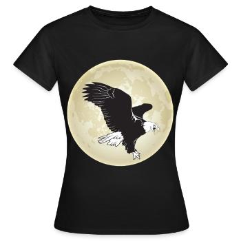 Adler Wildtiere Falknerei Raubvögel Mond - Frauen T-Shirt - Schwarz - Vorne - AI Model Female 172 dark (172cm)