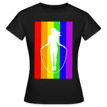 Jumping Rope Jumping Rope Jumping Sticker Shirt - Women's T-Shirt - black - Front - AI Model Female 172 dark (172cm)