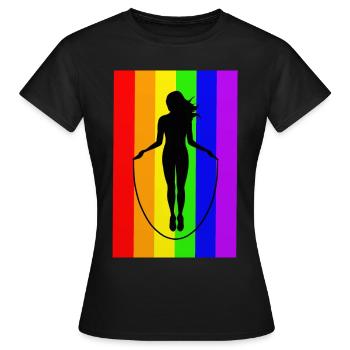 Jumping Rope Jumping Rope Jumping Sticker Shirt - Women's T-Shirt - black - Front - AI Model Female 172 dark (172cm)