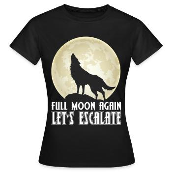 Wolf Vollmond Eskalation Rudel Wölfe - Frauen T-Shirt - Schwarz - Vorne - AI Model Female 172 dark (172cm)