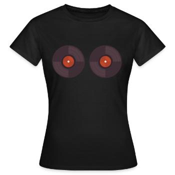 Disc Jockey DJ Rave Synthesizer Geschenk CD Mixer - Frauen T-Shirt - Schwarz - Vorne - AI Model Female 172 dark (172cm)